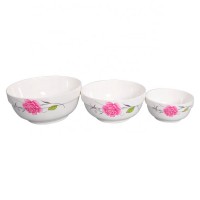 Reusable color glazed ceramic bowls with decal printing